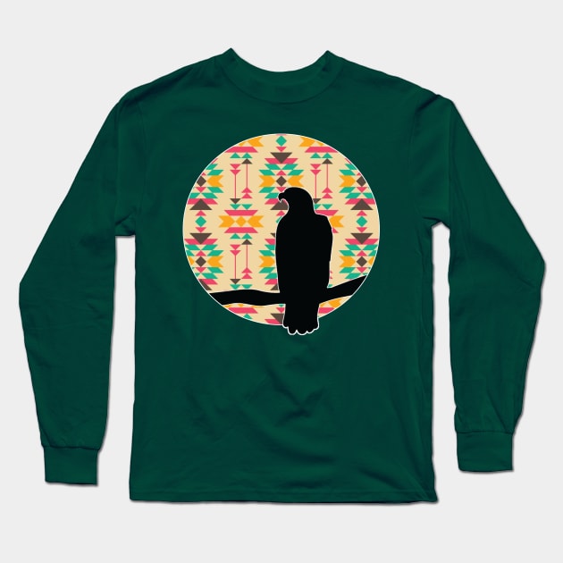 Sitting Eagle - 8 Long Sleeve T-Shirt by Brightfeather